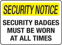 3JU24 Security Sign, 14 x 20In, BK and YEL/WHT