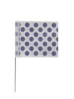 3JUV7 Marking Flag, Blue Dots/White, Vinyl, PK100