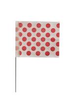 3JUV8 Marking Flag, Red Dots/White, Vinyl, PK100