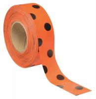 3JVZ5 Flagging Tape, Orng/Blk, 300 ft x 1-3/8 In