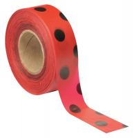 3JVZ7 Flagging Tape, Red/Black, 300ft x 1-3/8 In