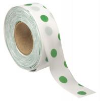 3JVZ8 Flagging Tape, White/Grn, 300ft x 1-3/8In