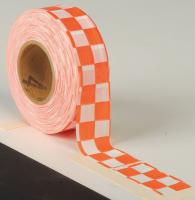 3JVY1 Flagging Tape, Wh/Orng, 300 ft x 1-3/8 In