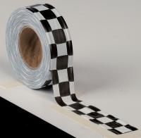 3JVY5 Flagging Tape, White/Blk, 300ft x 1-3/8In