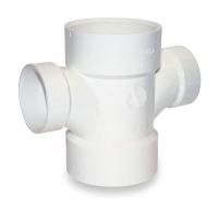 3JWF8 Sanitary Tee, 4 x 4 x 3 x 3 In, Hub, PVC