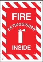 3JY81 Fire Extinguisher Sign, 10 x 14In, WHT/R