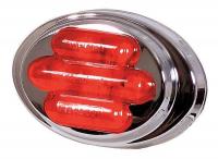 3JYC3 Clearance Light, LED, Red, Surface, Oval, 3 L