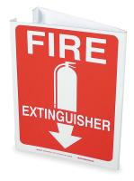 3KA25 Fire Extinguisher Sign, 12 x 9In, WHT/R