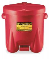 3KN43 Oily Waste Can, 10 Gal., Poly, Red