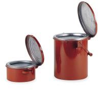 3KN44 Bench Can, 1 Qt., Galvanized Steel, Red
