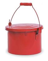 3TCF6 Bench Can, 1-1/2Gal., Galvanized Steel, Red
