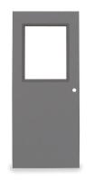 3NWP4 Half Glass Steel Door, 84x32 In, 16 ga