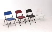 3KYF7 Folding Chair, Plastic, Blue, PK 4