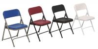 3KYG1 Folding Chair, Plastic, Black, PK 4