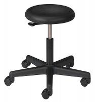 3LLW4 Round Pneumatic Stool, Blck, 19-1/2 to 27"