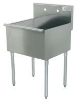 9E048 Utility Sink, 16ga, Single, SS, Floor Mount