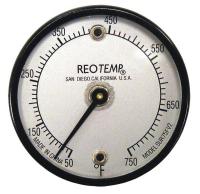 3LPC2 Bimetal Thermom, 2 In Dial, 50 to 750F