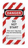 3LTD3 Lockout Tag, Do Not Start, White, PK 25