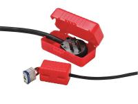 3LTK3 Plug Lockout, Red, 5/16In Shackle Dia.