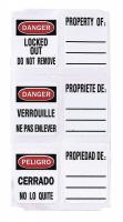 3LTP4 Write On Padlock Label, PK 49