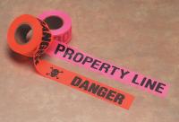 3LUA1 Flagging Tape, Property Line, Pink Glo