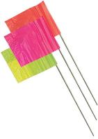 3LUC6 Marking Flag, Lime Glo, Blank, PVC, PK100