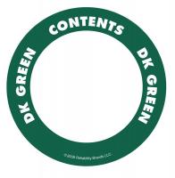 3LWL9 Content Label, White/Green, 2 In. W