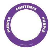 3LWN4 Content Label, 2 In. W, Purple