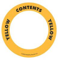 3LWP7 Content Label, Yellow, 2 In. W