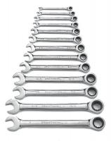 3LYL2 Ratcheting Wrench Set, SAE, 12 pt., 13 PC