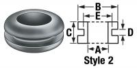 3MPU1 Grommet, SBR, 2, 5/16 ID, 1/2 Dia, Pk20