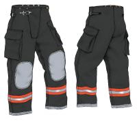 3MZR9 Turnout Pants, Black, M, Inseam 28 In.