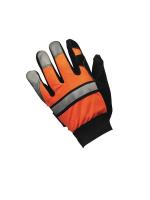3NAD9 Leather Gloves, Hi Vis Orange, M, PR