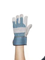 3NAZ2 Leather Gloves, Blue/Gray Stripe, L, PR