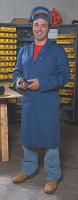 3NDL3 Collared Lab Coat, M, Navy, 43-1/2 In. L