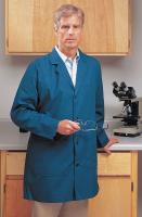 3NDY3 Collared Lab Coat, 2XL, Navy, 35 In. L