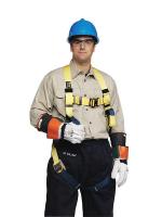 3NGU5 Full Body Harness, L, 420 lb., Yellow