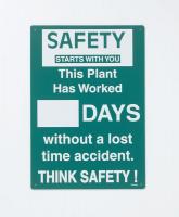 3NKH2 Safety Record Signs, 20 x 14In, ENG