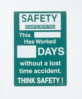 3NKH4 Safety Record Signs, 20 x 14In, ENG