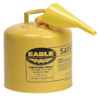 3NKR6 Type I Safety Can, 5 gal, Yellow, 13-1/2In