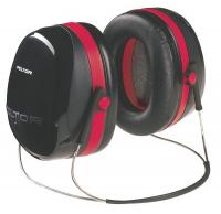 3NKY7 Ear Muff, 29dB, Behind-the-Head, Black/Red