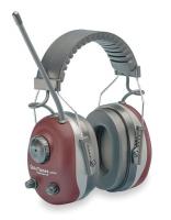 3NLA7 Earmuff, Headband, AM/FM, Red