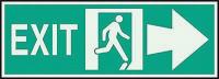3NU15 Exit Sign, 5 x 14In, GRN/Glow, Exit, ENG