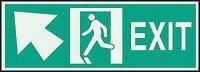 3NU21 Exit Sign, 5 x 14In, GRN/Glow, Exit, ENG