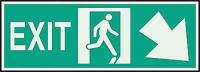 3NU33 Exit Sign, 5 x 14In, GRN/Glow, Exit, ENG