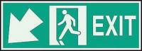 3NU36 Exit Sign, 5 x 14In, GRN/Glow, Exit, ENG