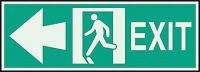 3NU42 Exit Sign, 5 x 14In, GRN/Glow, Exit, ENG
