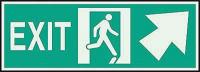 3NU48 Exit Sign, 5 x 14In, GRN/Glow, Exit, ENG