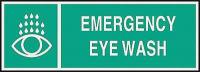 3NU49 Eye Wash Sign, 5 x 14In, WHT/GRN, ENG, SURF