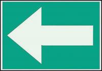 3NU89 Directional Sign, 7 x 10In, LT GRN/GRN, SYM